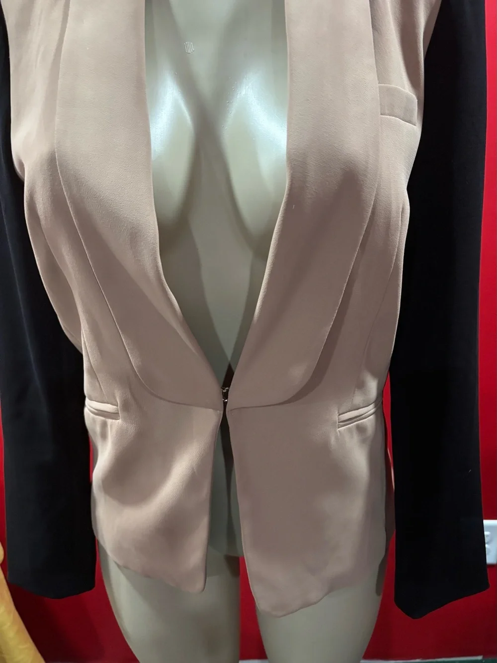 Forever 21 Blush and Black Two-Tone Open Blazer